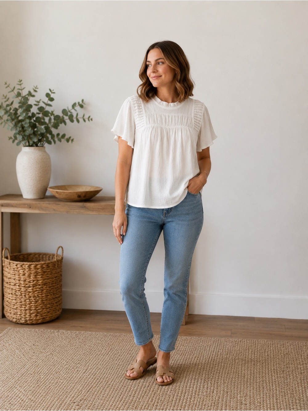 Nannette Lapore — Flowy lightweight sleeveless summer shirt